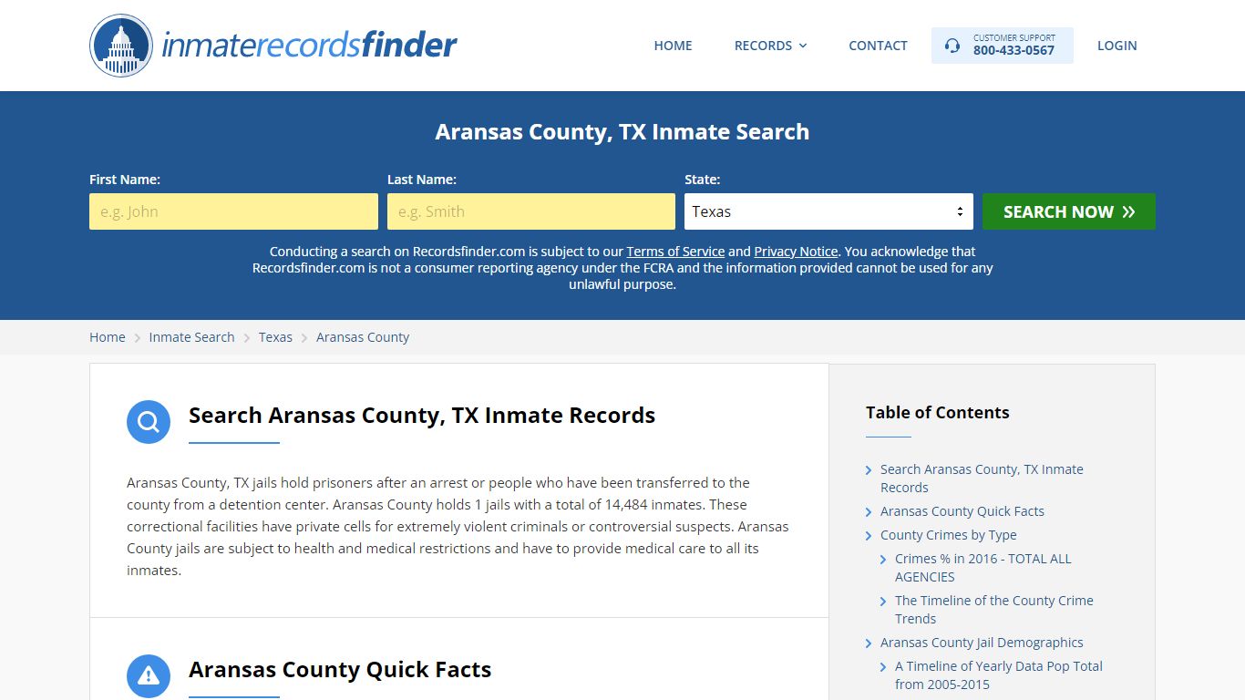 Aransas County, TX Inmate Lookup & Jail Records Online